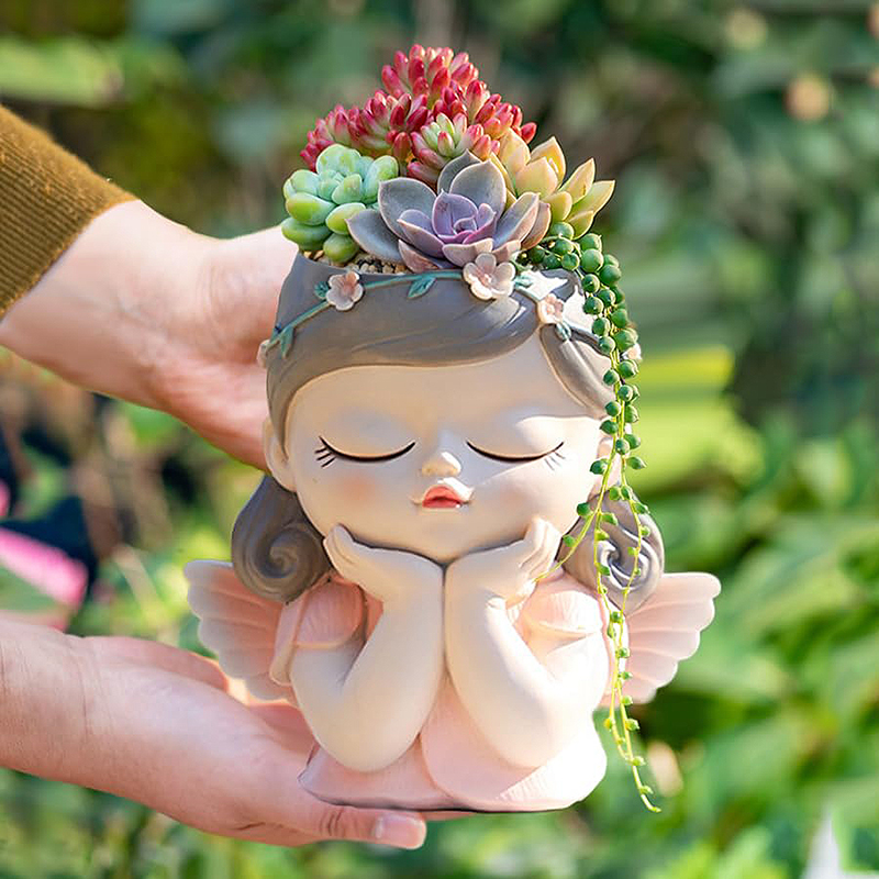 Gardening Tools Cute - 7-дюймовый милый кашпо с изображением девушки-ангела