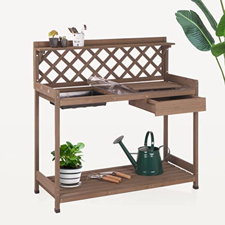 Gardening Tools Wooden - Садовая верстак-тумба для растений из ели,