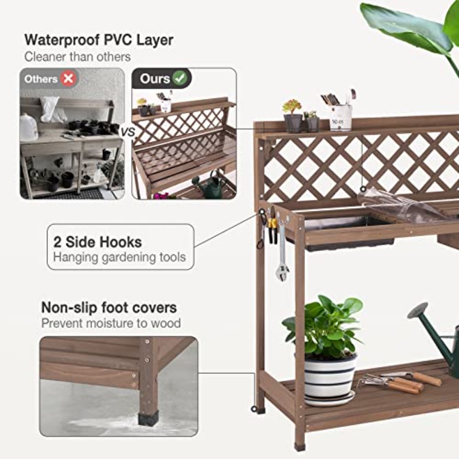 Садовая верстак-тумба для раст – обзор и цена Gardening Tools Wooden